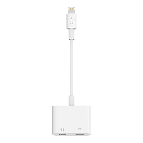 Belkin 3.5 mm Audio + Charge RockStar Headphone Jack Adapter for iPhone X, iPhone 8, iPhone 8 Plus, iPhone 7 and iPhone 7 Plus