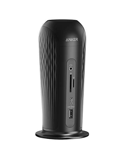 Anker Docking Station, PowerExpand 12-in-1 USB-C PD Media Dock, 60W Power Delivery, 4K HDMI and DP, 2 USB-C Charging Ports, 1 USB-C and 3 USB-A 3.0 Data Ports, SD and TF Slots, Gigabit Ethernet, Audio