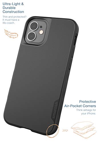 Smartish iPhone 12 Mini Slim Case - Kung Fu Grip [Lightweight + Protective] Thin Cover (Silk) - [Updated Version] - Black Tie Affair