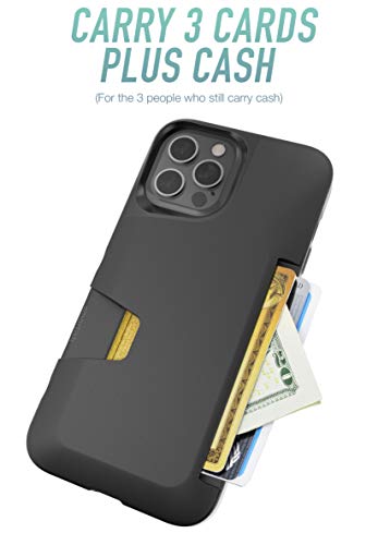 Smartish iPhone 12 Pro Max Wallet Case - Wallet Slayer Vol. 1 [Slim + Protective] Credit Card Holder (Silk) - Black Tie Affair