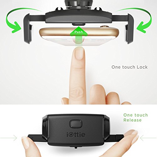 iOttie Easy One Touch Mini Air Vent Car Mount Holder Cradle for iPhone Xs Max R 8 Plus 7 Samsung Galaxy S10 E S9 S8 Plus Edge, Note 9 & Other Smartphone