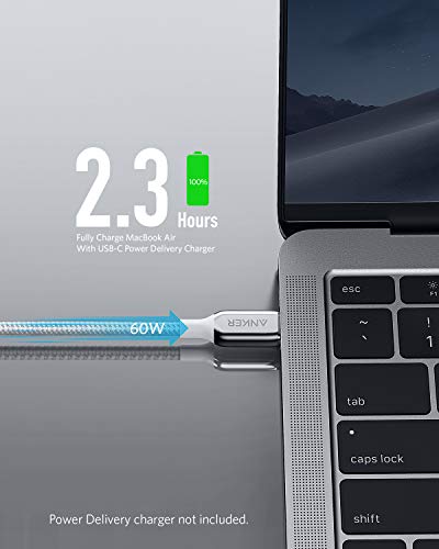 USB C Cable, Anker Powerline+ III USB C to USB C (6ft) USB-IF Certified Cable, 60W Power Delivery PD Charging for Apple MacBook, iPad Pro 2020, iPad Air 4, Google Pixel 4a, and More(Silver)