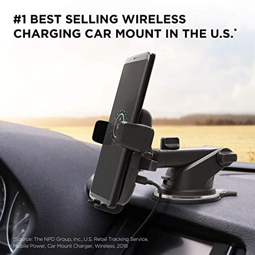 iOttie Easy One Touch Wireless Qi Fast Charge Car Mount Kit, Fast Charge: Samsung Galaxy S10 S9 Plus S8 S7 Edge Note 8 5, Standard Charge: IPhone X 8 Plus & Qi Enabled Devices, + Dual Car Charger