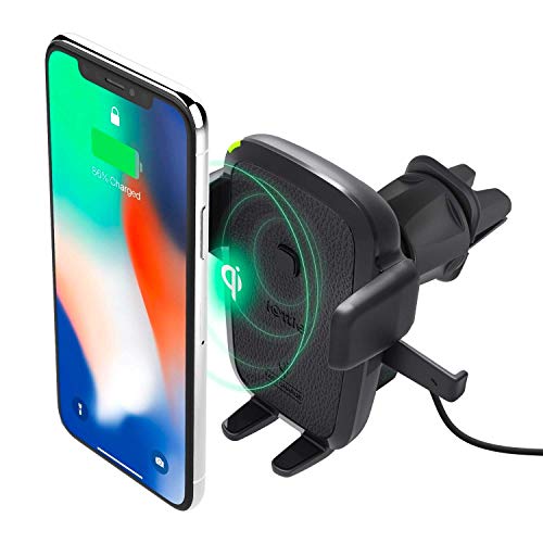 iOttie Easy One Touch Qi Wireless Charger Vent Mount | Fast Charge for Samsung Galaxy S10 E S9 S8 Plus Edge, Note 9 & Standard Charge for IPhone XS Max XS 8 Plus & Qi Devices | + Dual Charger