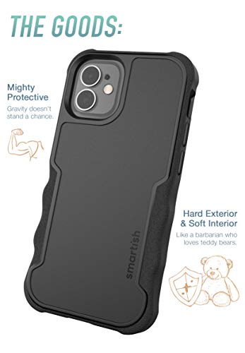 Smartish iPhone 12 Mini Armor Case - Gripzilla [Rugged + Protective] Slim Tough Grip Cover - Black Tie Affair