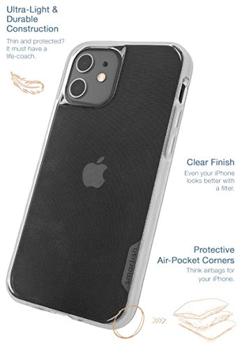 Smartish iPhone 12/12 Pro Slim Case - Kung Fu Grip [Lightweight + Protective] Thin Cover (Silk) - [Updated Version] - Nothin' to Hide