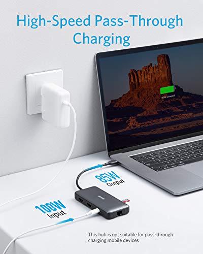 Anker USB C Hub, PowerExpand 8-in-1 USB C Adapter, with Dual 4K HDMI, 100W Power Delivery, 1 Gbps Ethernet, 2 USB 3.0 Data Ports, SD and microSD Card Reader, for MacBook Pro, XPS and More