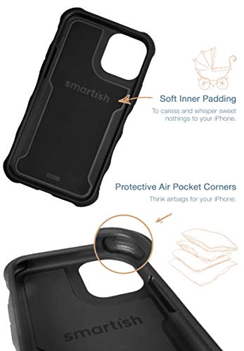 Smartish iPhone 12/12 Pro Armor Case - Gripzilla [Rugged + Protective] Slim Tough Grip Cover - Black Tie Affair