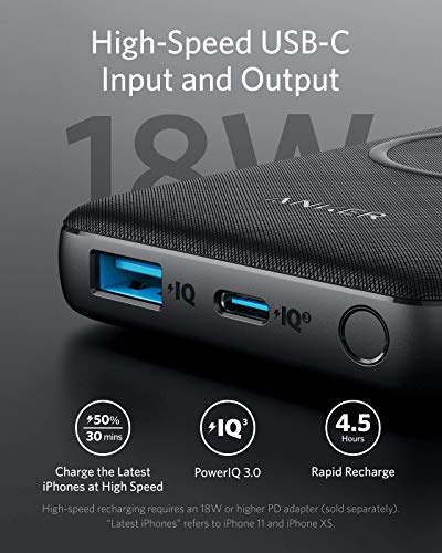 Anker Wireless Power Bank 10,000mAh, PowerCore III 10K Wireless Portable Charger with Qi-Certified 10W Wireless Charging and 18W USB-C Quick Charge for iPhone 12,Mini, Pro, iPad, AirPods, and More