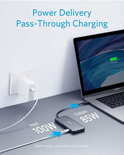 Anker USB C Hub, PowerExpand+ 7-in-1 USB C Hub Adapter, with 4K HDMI, 100W Power Delivery, USB-C and 2 USB-A 5Gbps Data Ports, microSD and SD Card Reader, for MacBook Air, MacBook Pro, XPS, and More