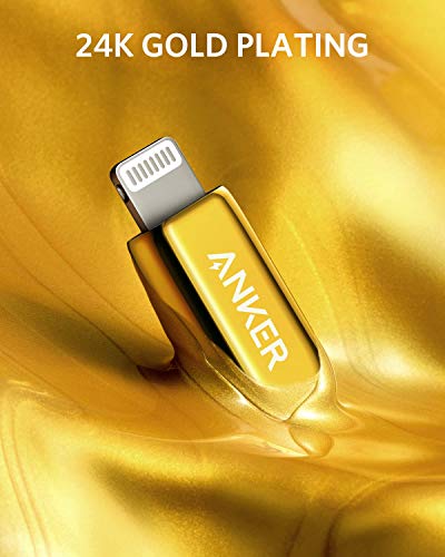 Anker 2020 Special Edition 24K Gold USB C to Lightning Cable (6 ft) Powerline+ III, MFi Certified Lightning Cable for iPhone SE / 11/11 Pro / 11 Pro Max/X/XR/XS Max, Supports Power Delivery