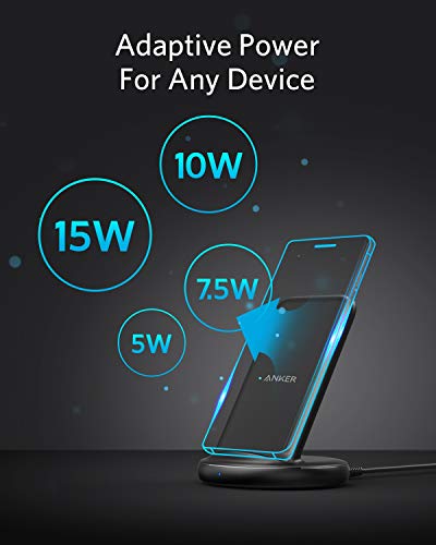 Anker Wireless Charger with Power Adapter, PowerWave II Stand, Qi-Certified 15W Max Fast Wireless Charging Stand for iPhone SE, 11, 11 Pro, Xs, Xs Max, XR, X, Galaxy S10 S9 S8, Note 10 Note 9 & More