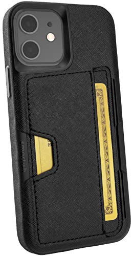 Smartish iPhone 12/12 Pro Wallet Case - Wallet Slayer Vol. 2 [Slim Protective Kickstand] Credit Card Holder (Silk) - Black Tie Affair