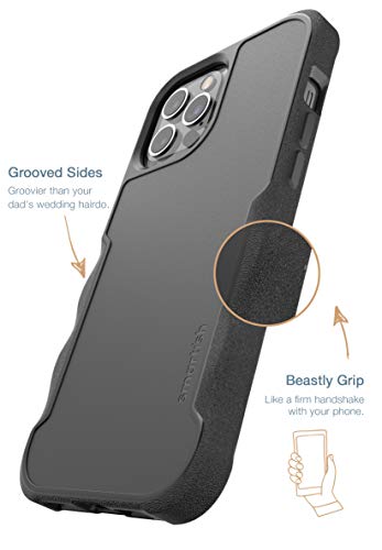 Smartish iPhone 12 Pro Max Armor Case - Gripzilla [Rugged + Protective] Slim Tough Grip Cover - Black Tie Affair