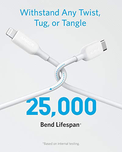 Anker USB C to Lightning Cable (6 ft), Powerline III MFi Certified Fast Charging Lightning Cable for iPhone 11 Pro 11 Pro Max X XS XR Max 8 Airpods Pro, Supports Power Delivery (White)