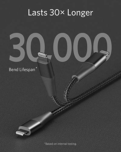 Anker USB C to Lightning Cable [6ft Apple Mfi Certified] Powerline+ II Nylon Braided Cable for iPhone SE / 11 Pro/X/XS/XR / 8 Plus/AirPods Pro, Supports Power Delivery (Upgraded)