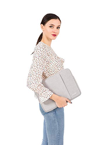 MOSISO Laptop Sleeve Bag Compatible with 13-13.3 inch MacBook Pro, MacBook Air, Notebook Computer, Water Repellent Polyester Vertical Protective Case with Pocket, Gray