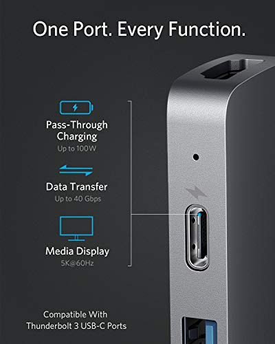 Anker USB C Hub for MacBook, PowerExpand Direct 8-in-2 USB C Adapter Compatible with Thunderbolt 3 USB C Port, 4K HDMI Port, USB C and USB A 3.0 Data Ports, SD and microSD Card Reader, Lightning Audio