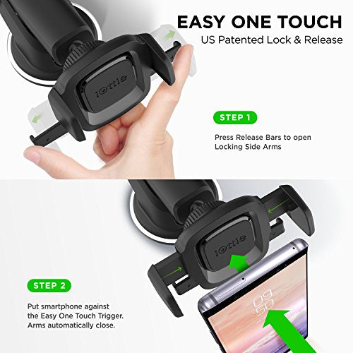 iOttie Easy One Touch Mini Dash & Windshield Car Mount Phone Holder || iPhone Xs Max R 8 Plus 7 Samsung Galaxy S10 E S9 S8 Plus Edge, Note 9 & Other Smartphones