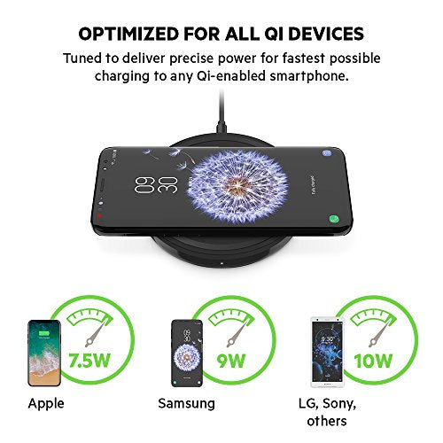 Belkin Boost Up Bold Wireless Charging Pad 10W, Wireless Charger for Apple, Samsung, LG and Sony, Black