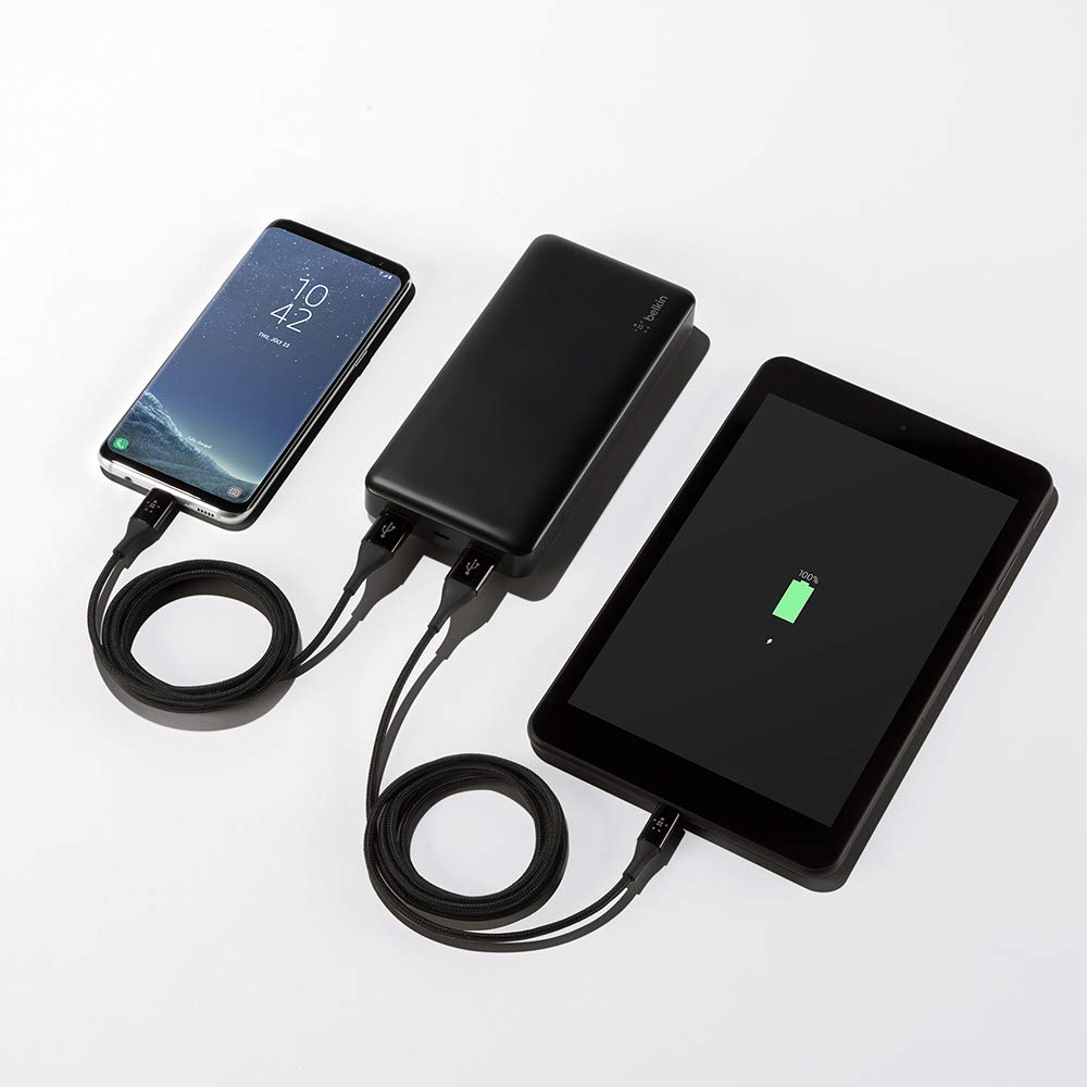 Belkin Pocket Power 15,000mAh Durable Ultra Slim Portable Charger / Power Bank / Battery Pack (Black)