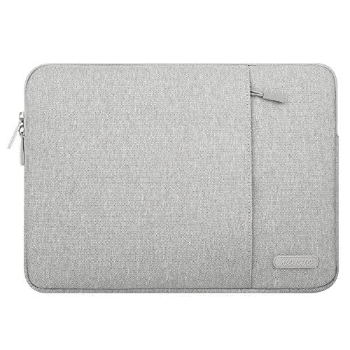 MOSISO Laptop Sleeve Bag Compatible with 13-13.3 inch MacBook Pro, MacBook Air, Notebook Computer, Water Repellent Polyester Vertical Protective Case with Pocket, Gray